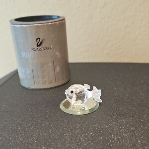Retired Swarovski Crystal Blowfish Mini Figurine